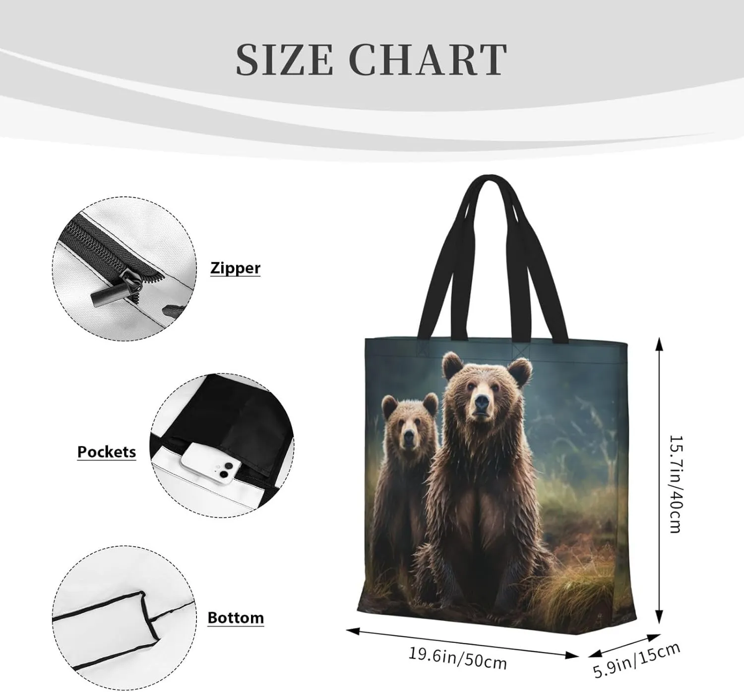 Tote Bag for Women Grocery Bag Reusable Shopping Bag Fall Foliage Pug Dog Handbag Foldable Shoulder Bag