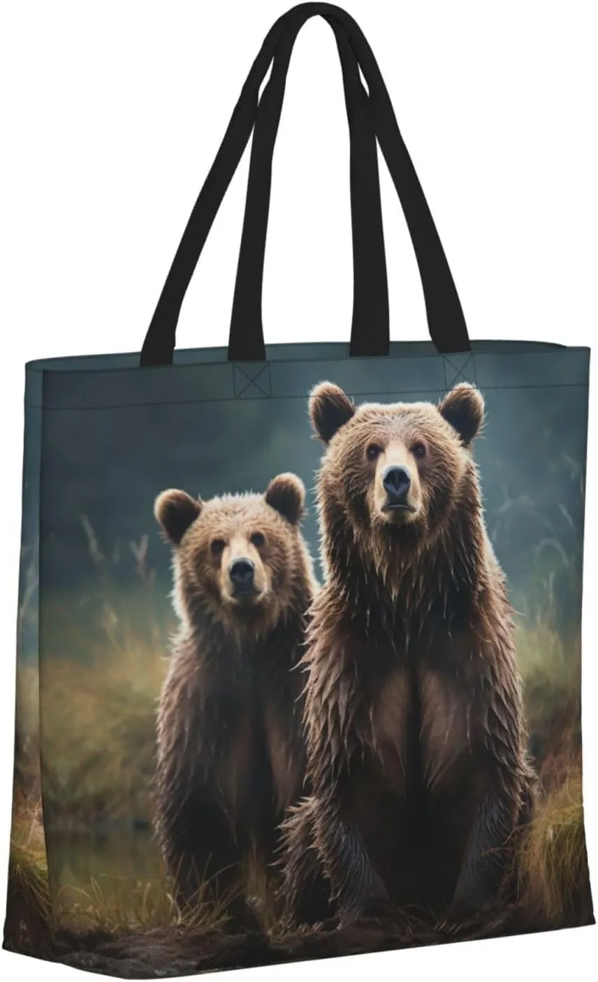Tote Bag for Women Grocery Bag Reusable Shopping Bag Fall Foliage Pug Dog Handbag Foldable Shoulder Bag