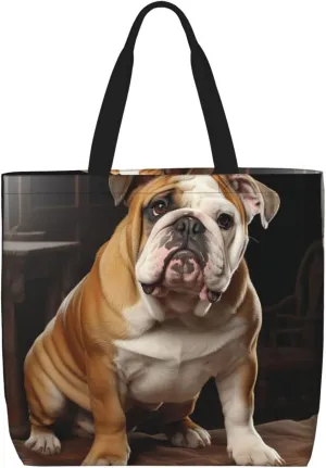 Tote Bag for Women Grocery Bag Reusable Shopping Bag Fall Foliage Pug Dog Handbag Foldable Shoulder Bag
