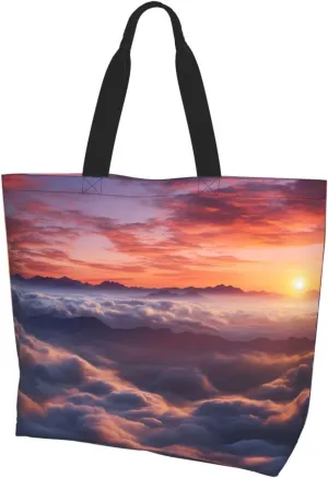Tote Bag for Women Grocery Bag Reusable Shopping Bag Vintage Rose Blooms Handbag Foldable Shoulder Bag