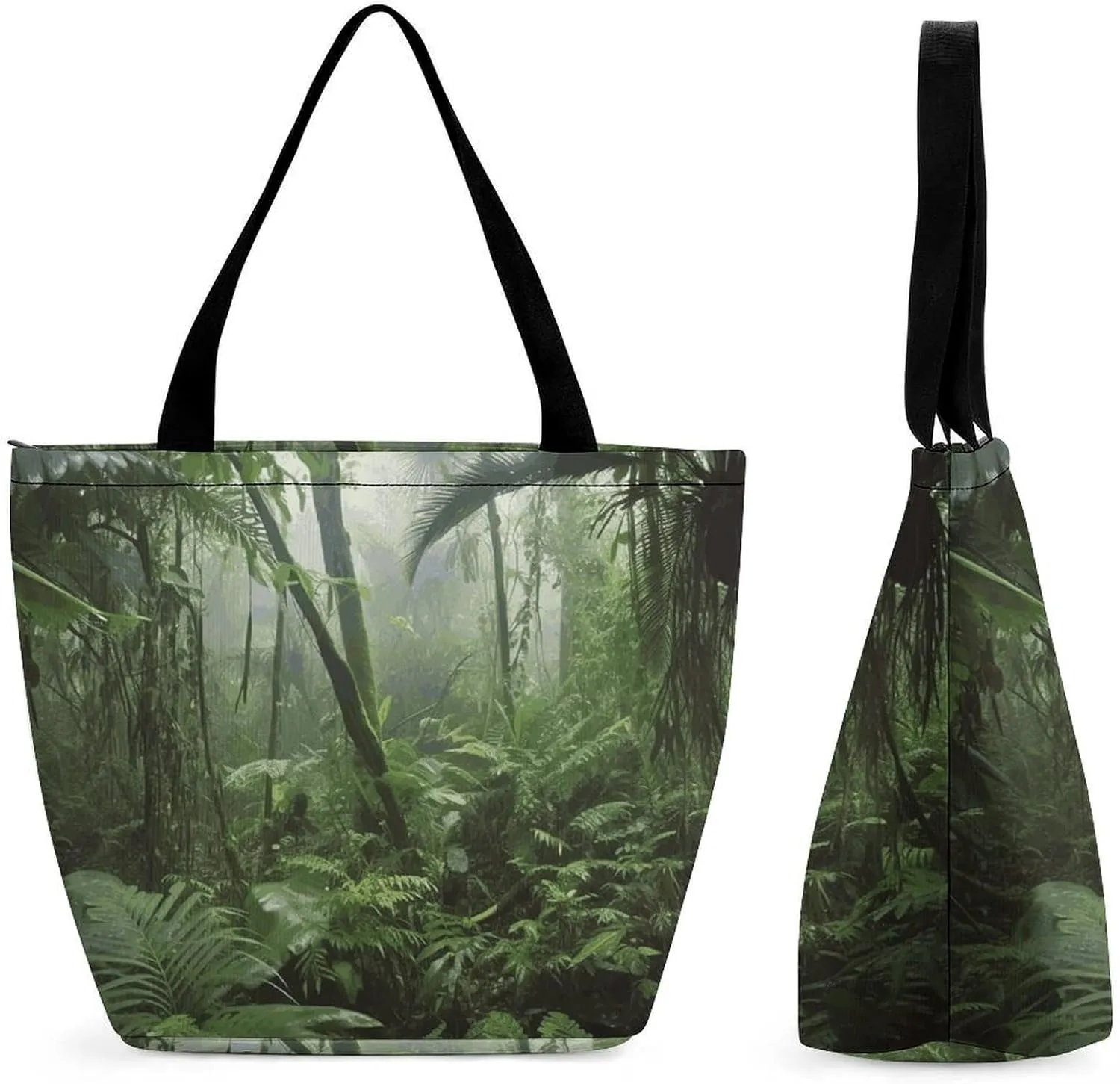 Tote Bag for Women Men Tropical Rainforest Shopping Bag Reusable Grocery Bags Casual Shoulder Bag for Shopping