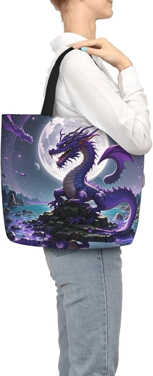 Tote Bag Large Capacity Grocery Bag With Zipper Ringtailed Lemur Shopping Bag Shoulder Bag for Women