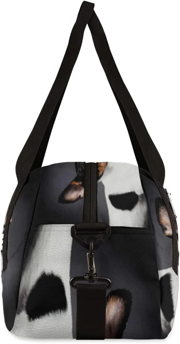 Toy Fox Terrier Dog Personalized Kids Duffel Bag for Girls Boys, Dog Customized Name Dance Bag Overnight Small Duffel Bag Carry On Weekend Sports Gym Travel Bag for School Practice Gymnastics Ballet