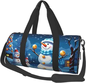 Travel Bag For Women,Winter Snowman Print Personal Item Duffle Bags,Weekend Travel Duffel Tote Bag,Travel Sport Gym Bag For Men,Airplane Travel Essentials For Flying