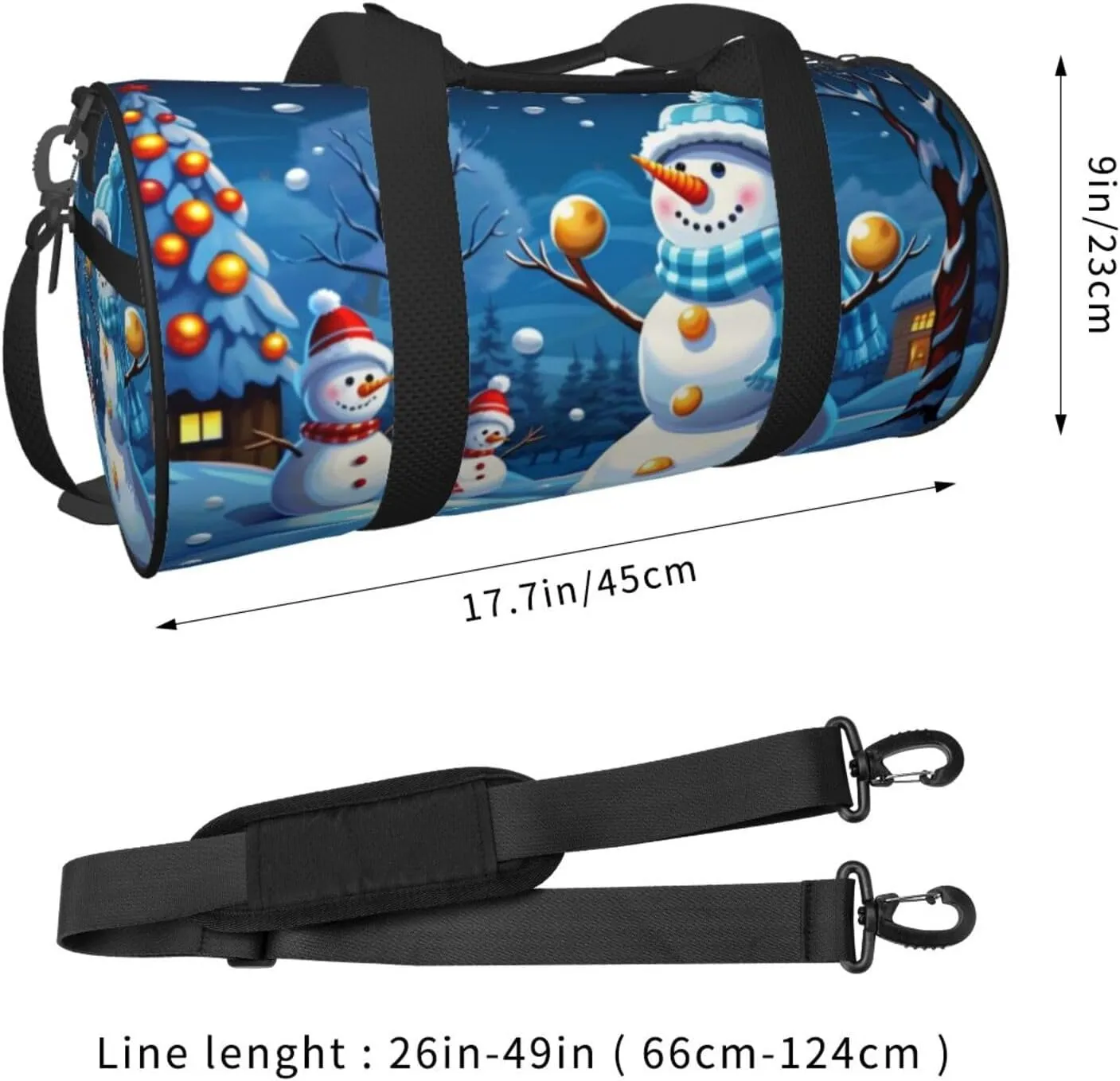 Travel Bag For Women,Winter Snowman Print Personal Item Duffle Bags,Weekend Travel Duffel Tote Bag,Travel Sport Gym Bag For Men,Airplane Travel Essentials For Flying