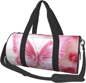 Travel Duffel Bag Foldable Weekender Overnight Bag White Butterfly Sports Tote Gym Bags Large Capacity Lightweight Carry On Luggage Bags for Men Women