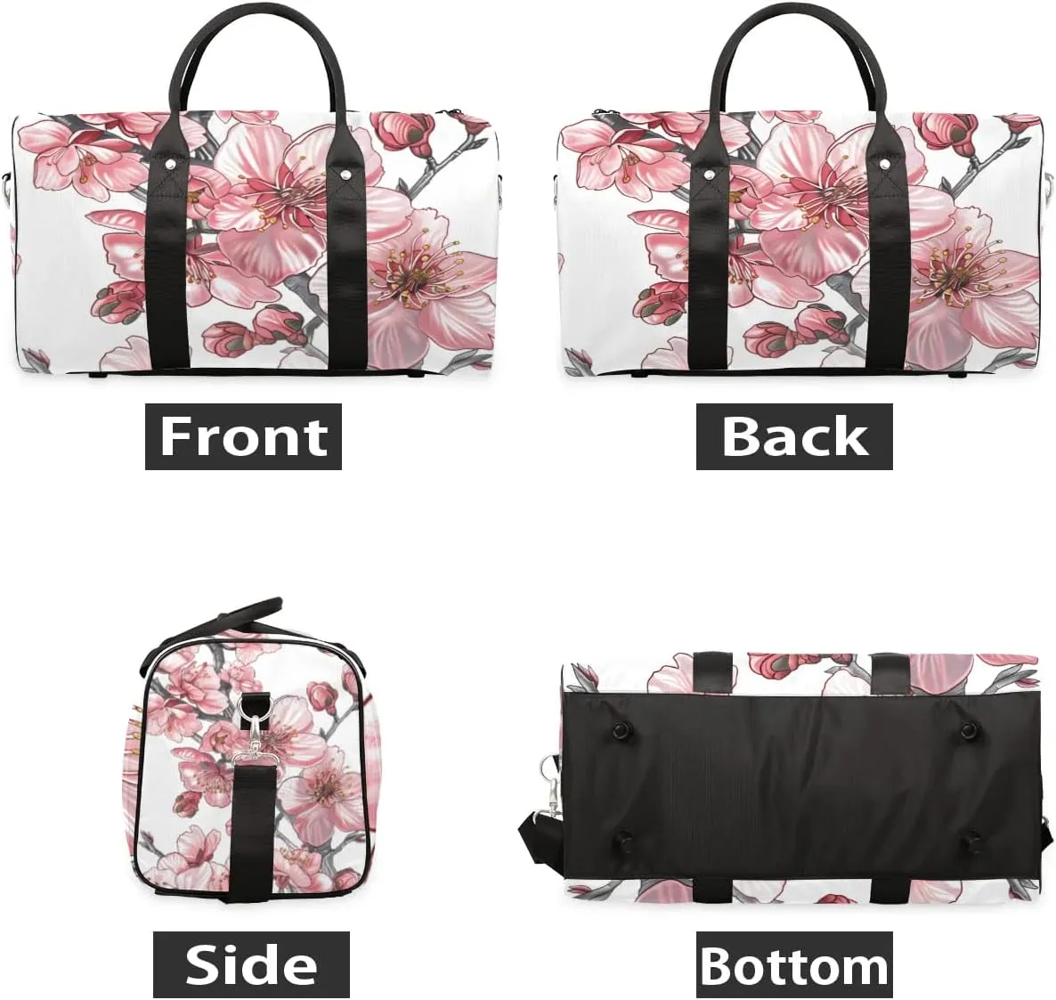 Travel Duffel Bag, Japan Cherry Blossoms Flower Floral Sports Tote Gym Bag Foldable Western Aztec Weekender Bag Carry on Luggage Handle Bag Overnight Shoulder Bag for Women Men,A-226