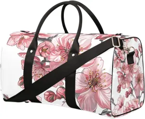 Travel Duffel Bag, Japan Cherry Blossoms Flower Floral Sports Tote Gym Bag Foldable Western Aztec Weekender Bag Carry on Luggage Handle Bag Overnight Shoulder Bag for Women Men,A-226