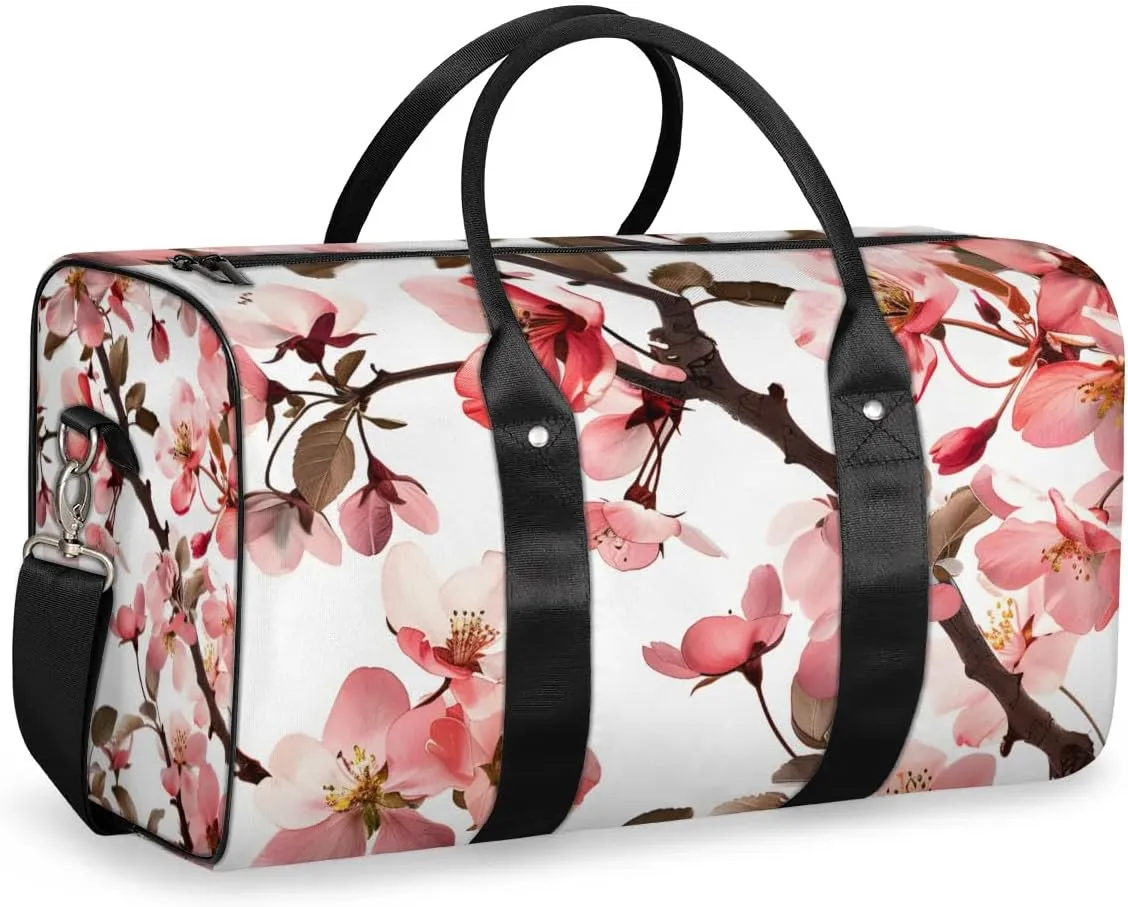 Travel Duffel Bag, Japan Cherry Blossoms Flower Floral Sports Tote Gym Bag Foldable Western Aztec Weekender Bag Carry on Luggage Handle Bag Overnight Shoulder Bag for Women Men,A-227