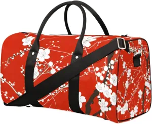 Travel Duffel Bag, Japan Cherry Blossoms Flower Floral Sports Tote Gym Bag Foldable Western Aztec Weekender Bag Carry on Luggage Handle Bag Overnight Shoulder Bag for Women Men,A-228