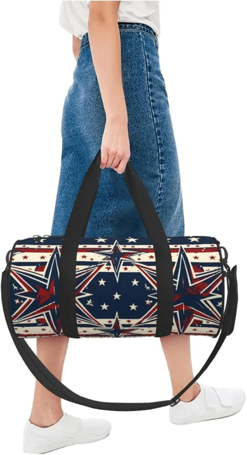 Travel Duffel Bag Patriot Star Line Weekender Overnight Bag For Men Women Large Capacity Sports Gym Bag Canvas Carry On Tote Bags For Travel Yoga