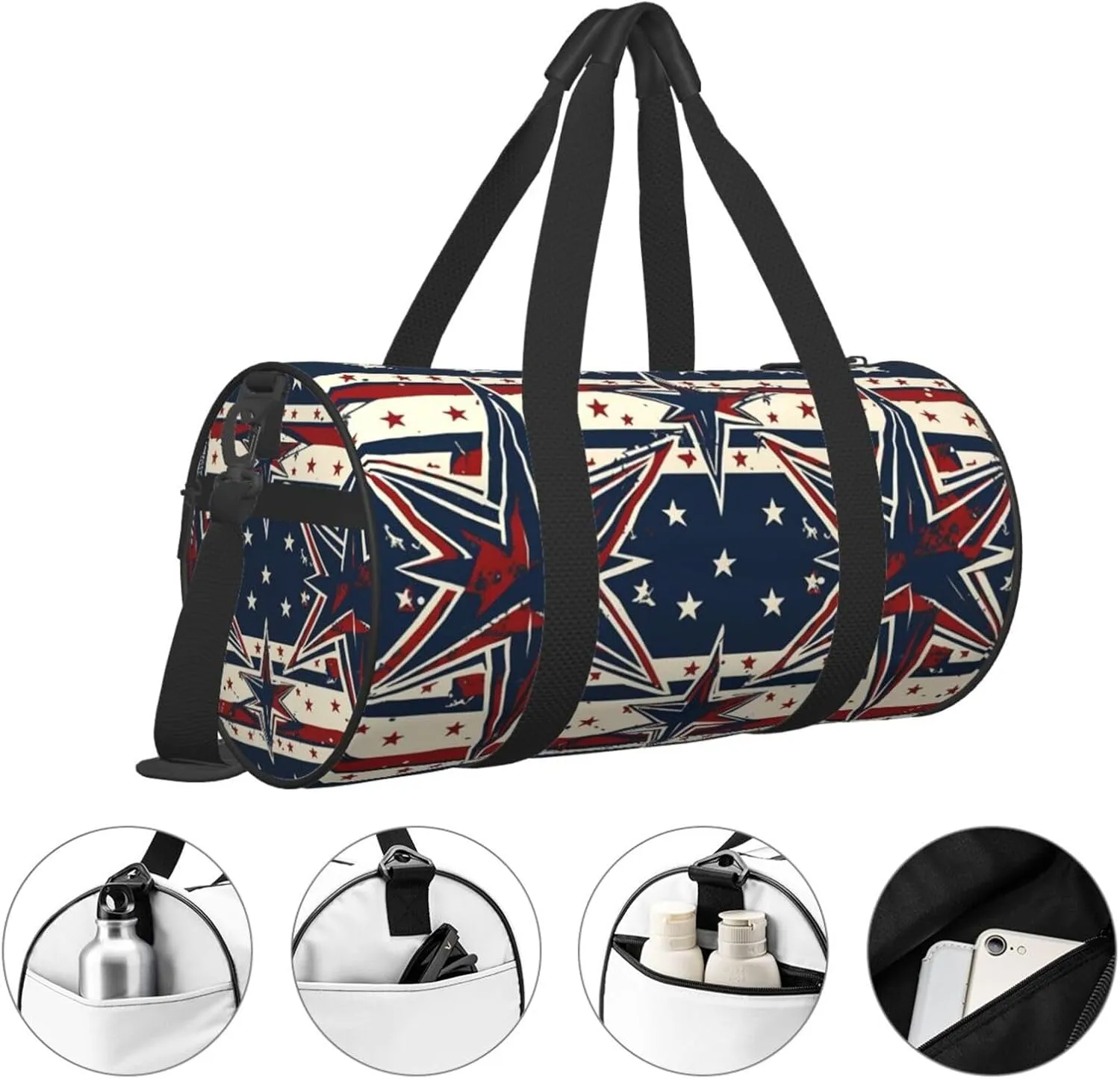 Travel Duffel Bag Patriot Star Line Weekender Overnight Bag For Men Women Large Capacity Sports Gym Bag Canvas Carry On Tote Bags For Travel Yoga