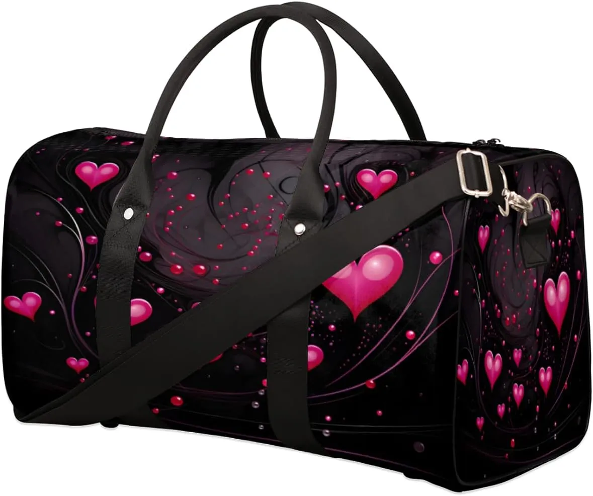 Travel Duffel Bags Valentine's Day Tree Love Fantasy Waterproof Sport Gym Tote Bag Overnight Shoulder Bag Carry On Bag Foldable Travel Bag Overnight Shoulder Bag for Women Men