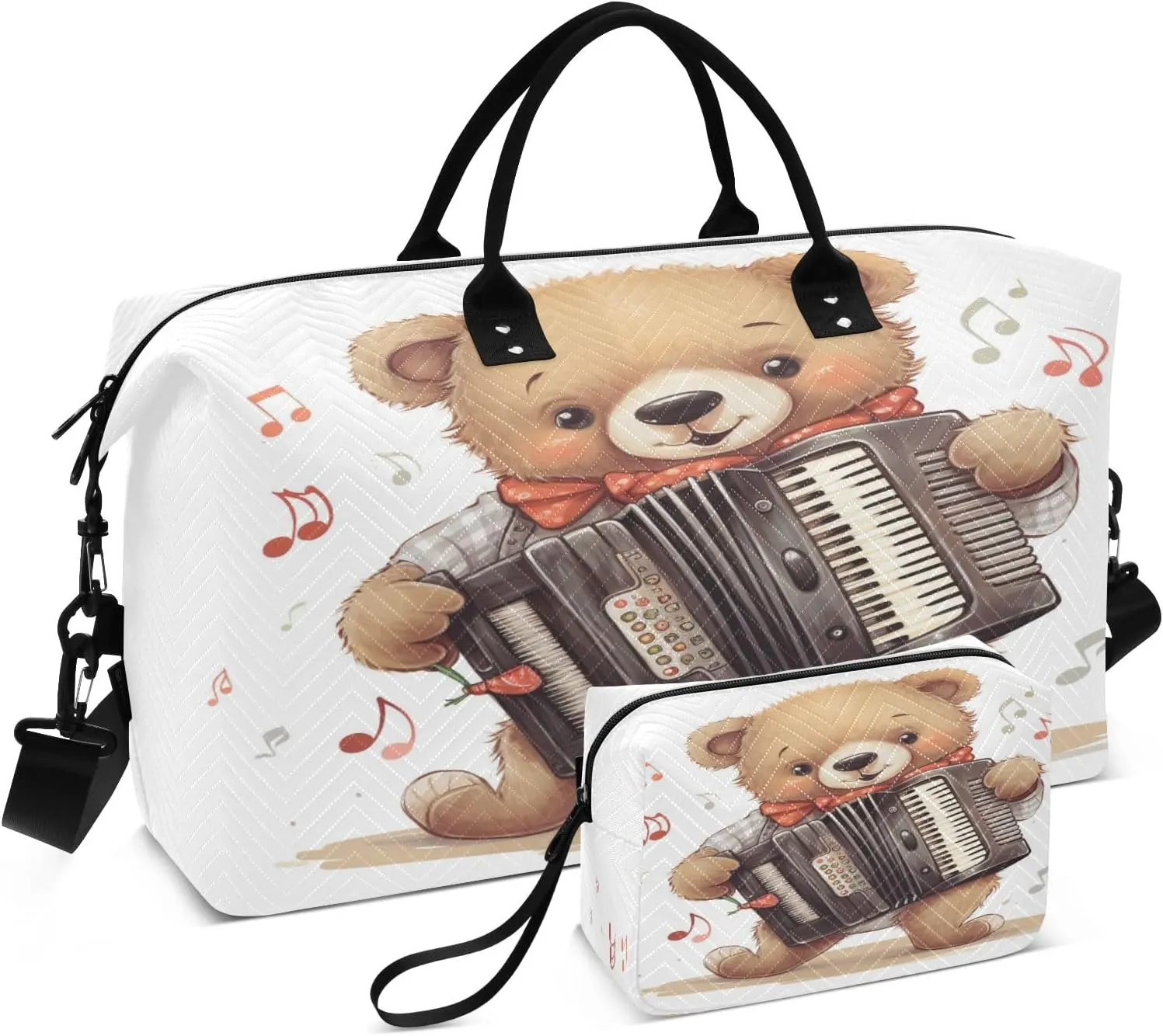 Travel Duffle Bag, Bear Accordion Gym Bag with Storage Bag Weekender Overnight Bag for Men Women Trip Sports Yoga