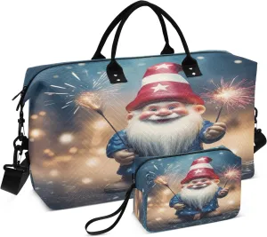 Travel Duffle Bag, Dwarf with Fairy Wand Gym Bag with Storage Bag Weekender Overnight Bag for Men Women Trip Sports Yoga