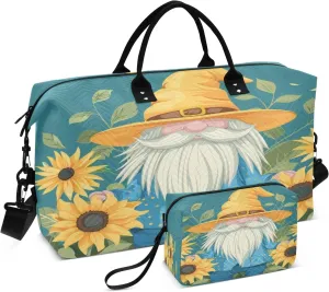 Travel Duffle Bag, Fashion Dwarf Sunflowers Gym Bag with Storage Bag Weekender Overnight Bag for Men Women Trip Sports Yoga