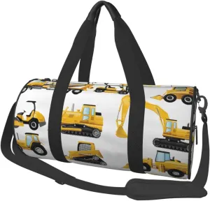 Travel Duffle Bag for Men Women, Color Construction Site Machinery Signs Duffle Bags for Sport Gym Overnight Luggage