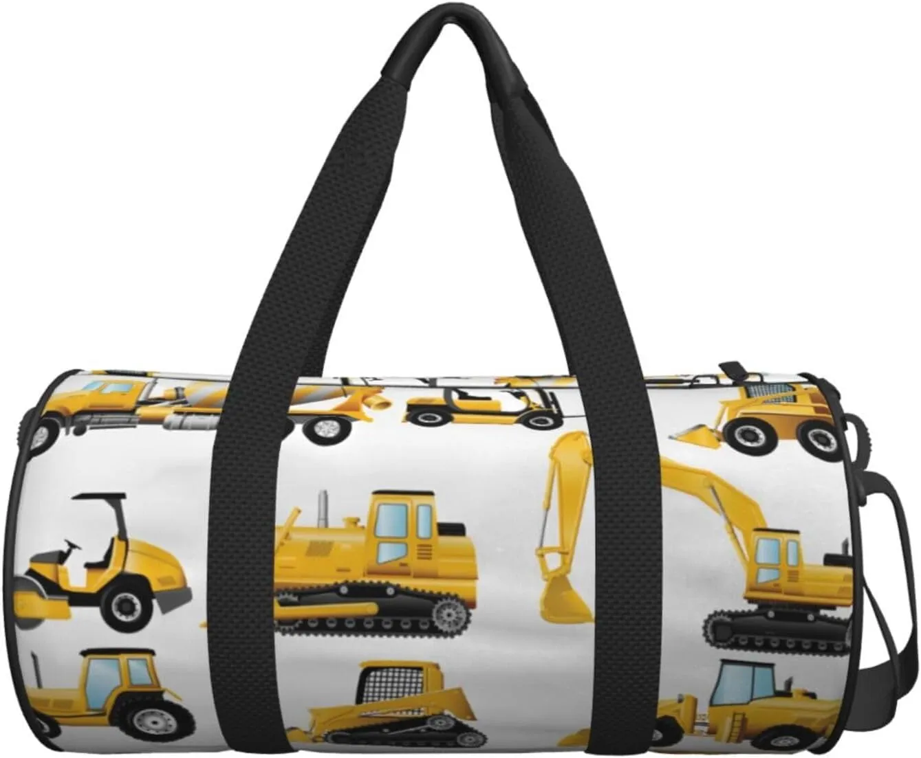 Travel Duffle Bag for Men Women, Color Construction Site Machinery Signs Duffle Bags for Sport Gym Overnight Luggage