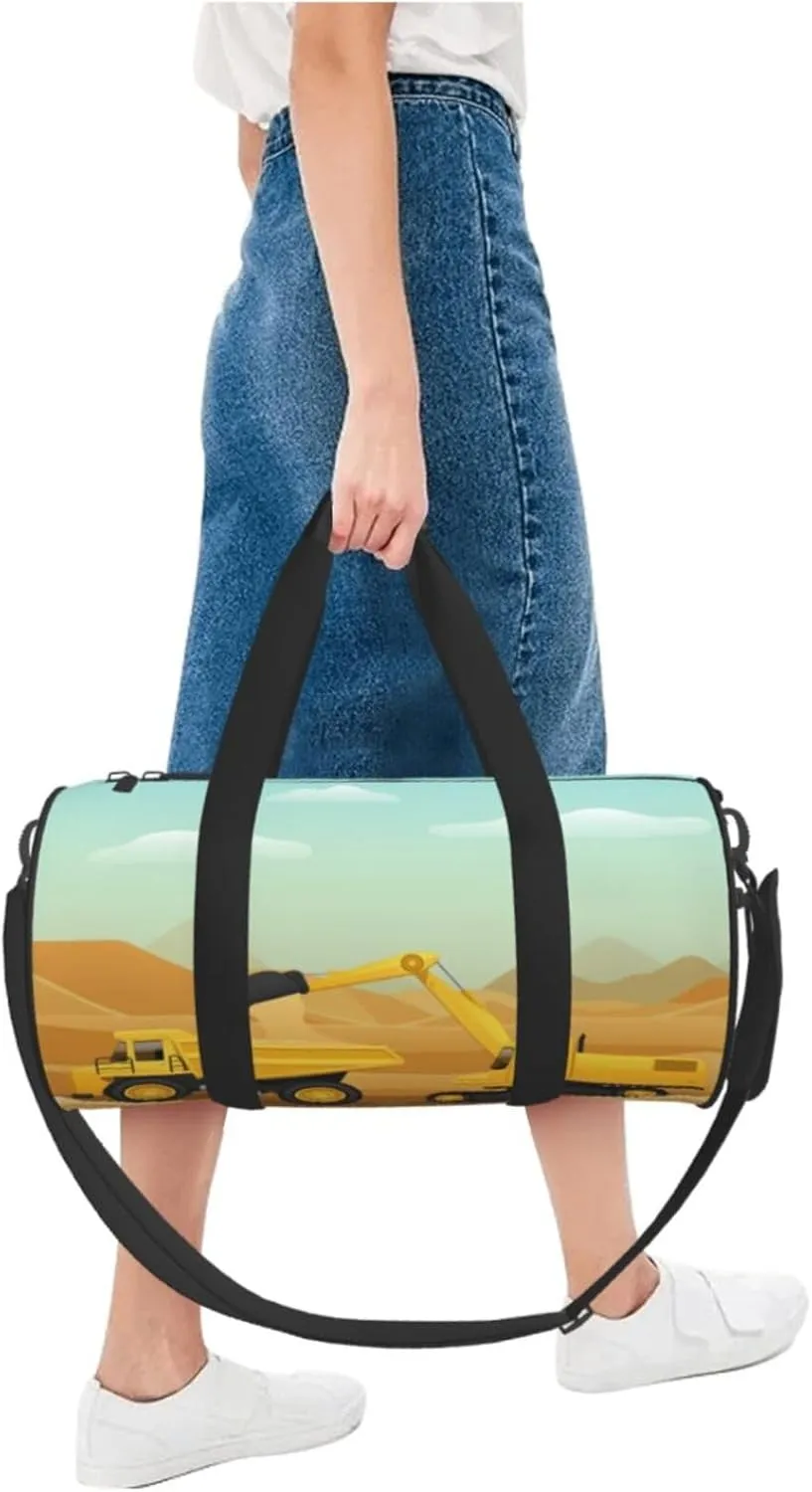 Travel Duffle Bag for Men Women, Construction Machinery Duffle Bags for Sport Gym Overnight Luggage