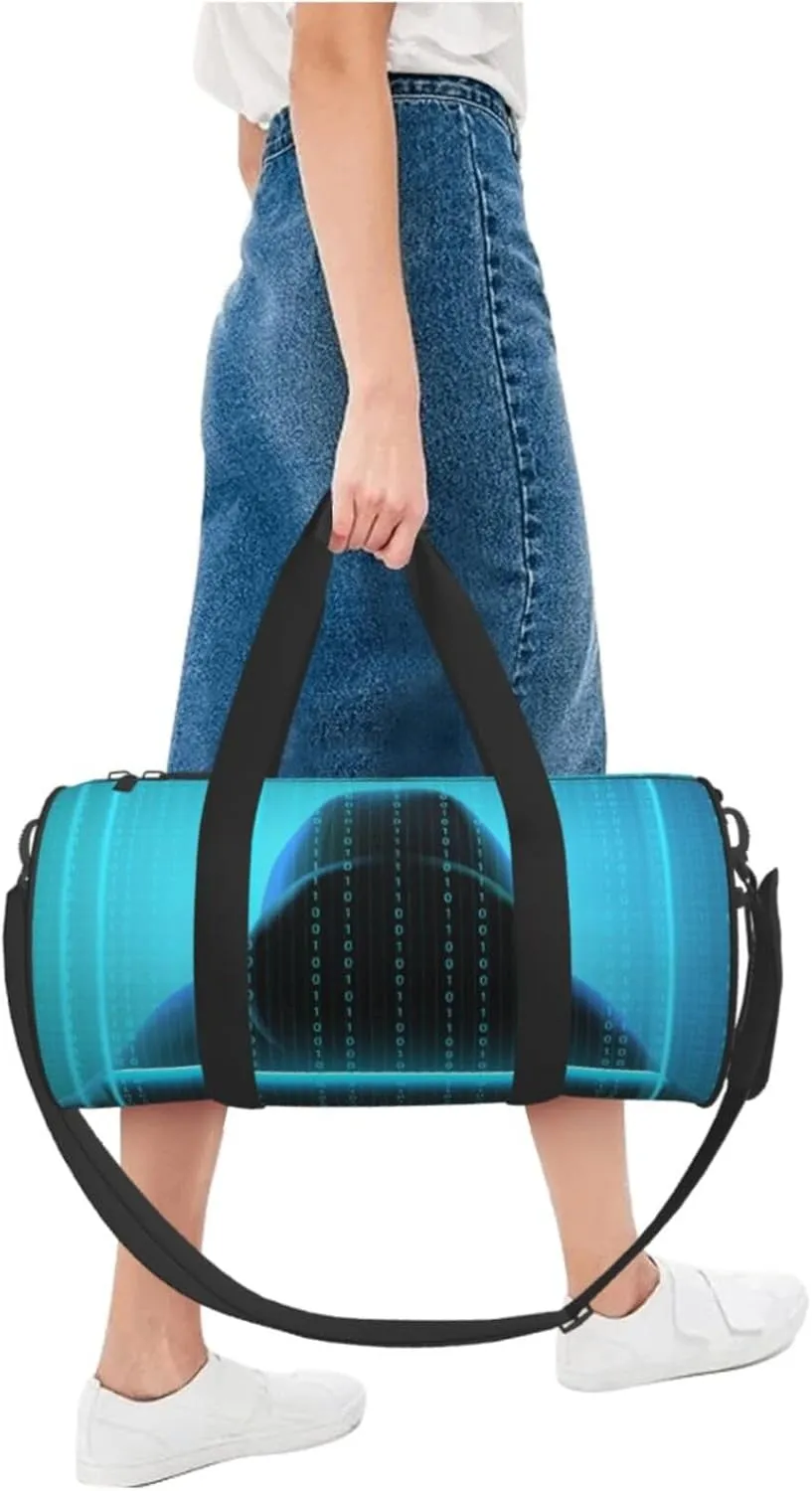 Travel Duffle Bag for Men Women, Hacker Code Duffle Bags for Sport Gym Overnight Luggage