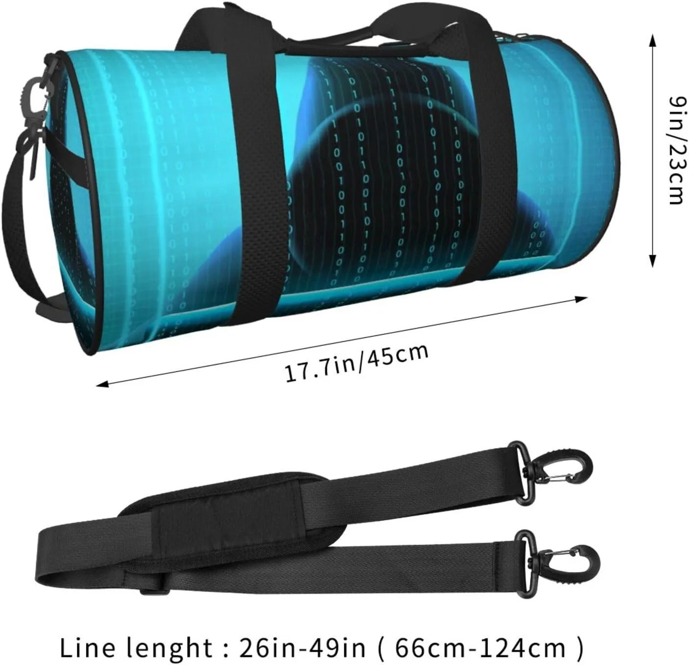 Travel Duffle Bag for Men Women, Hacker Code Duffle Bags for Sport Gym Overnight Luggage
