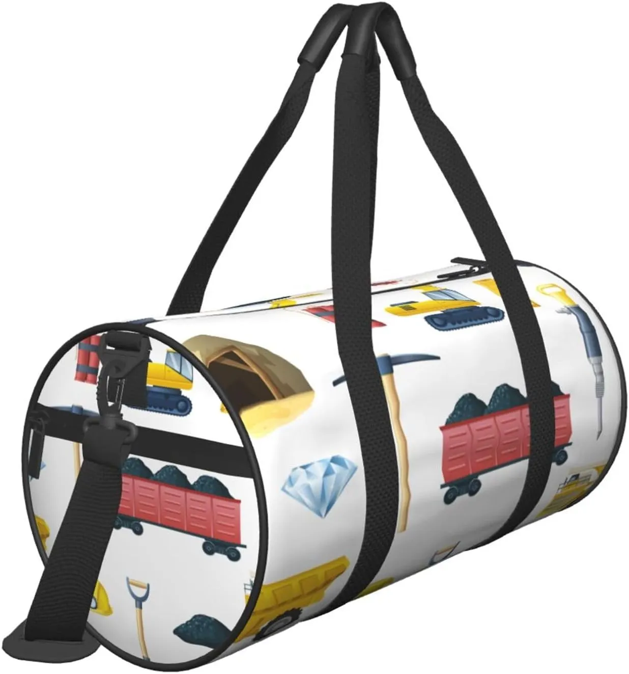 Travel Duffle Bag for Men Women, Mining Industry White Duffle Bags for Sport Gym Overnight Luggage