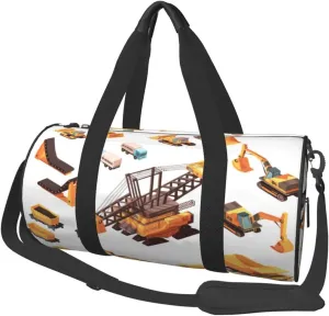Travel Duffle Bag for Men Women, Mining Machinery Duffle Bags for Sport Gym Overnight Luggage