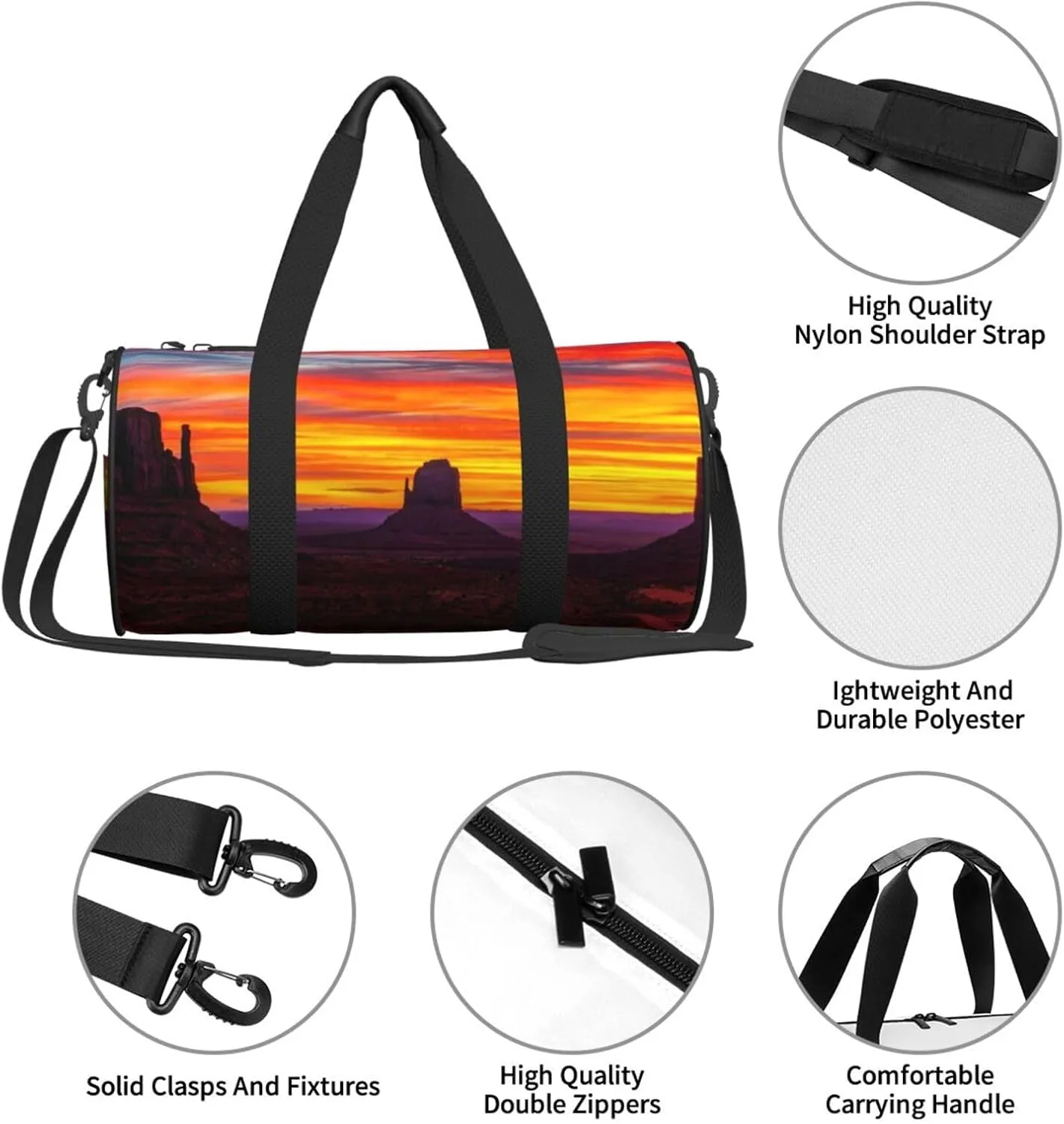 Travel Duffle Bag for Men Women, Monument Valley Duffle Bags for Sport Gym Overnight Luggage