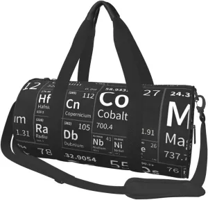 Travel Duffle Bag for Men Women, Periodic Table Science Chemistry Duffle Bags for Sport Gym Overnight Luggage