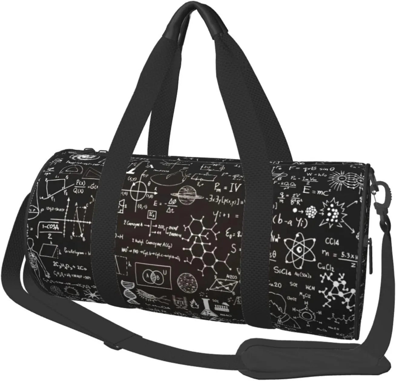 Travel Duffle Bag for Men Women, Science formulas Chalkboard Duffle Bags for Sport Gym Overnight Luggage