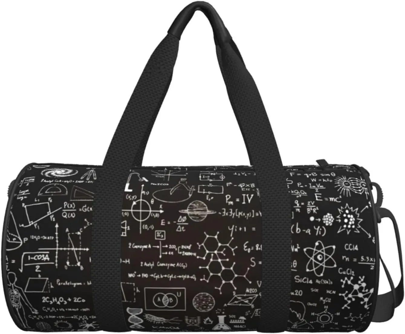 Travel Duffle Bag for Men Women, Science formulas Chalkboard Duffle Bags for Sport Gym Overnight Luggage