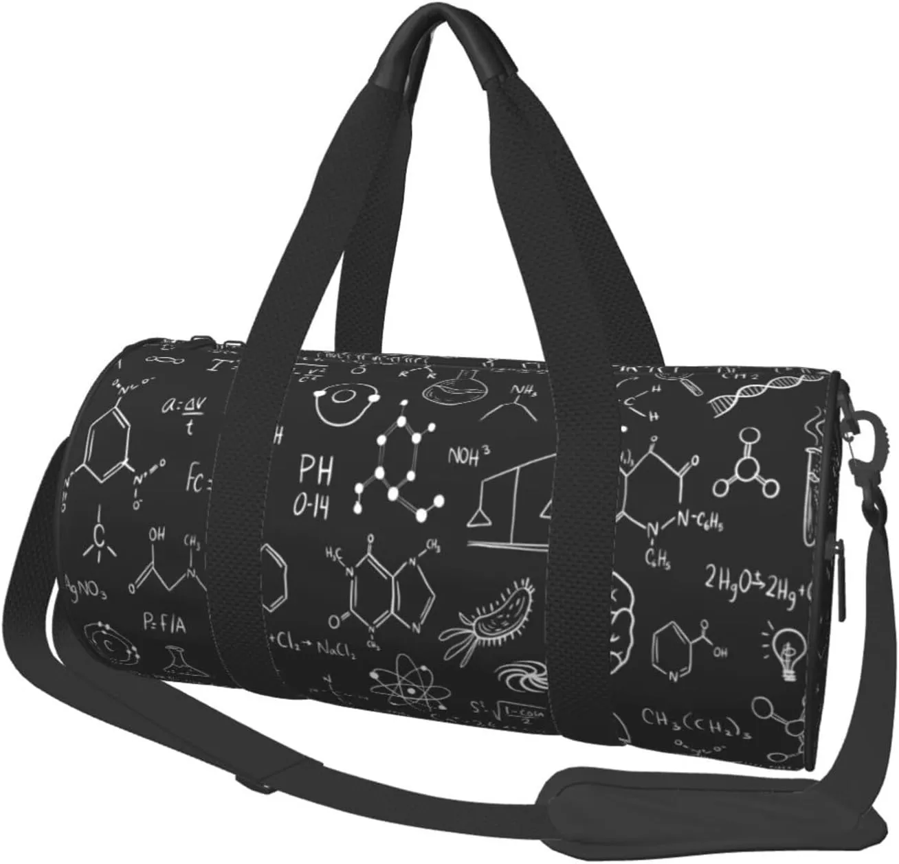 Travel Duffle Bag for Men Women, Scientific Chemistry Chalkboard Duffle Bags for Sport Gym Overnight Luggage