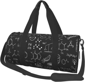 Travel Duffle Bag for Men Women, Scientific Chemistry Chalkboard Duffle Bags for Sport Gym Overnight Luggage