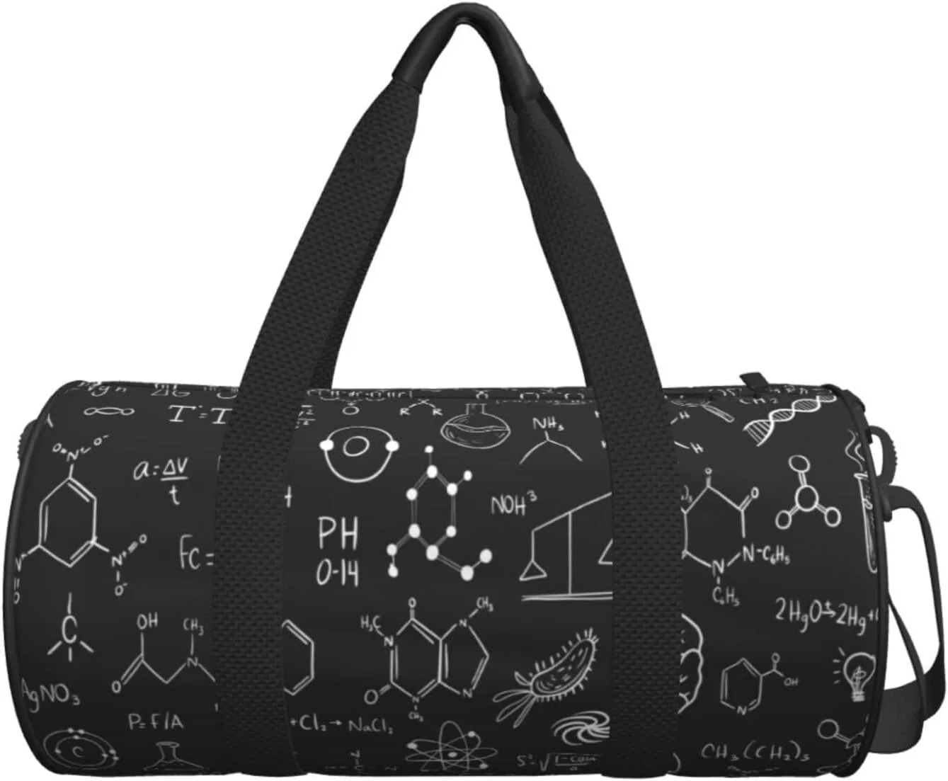 Travel Duffle Bag for Men Women, Scientific Chemistry Chalkboard Duffle Bags for Sport Gym Overnight Luggage
