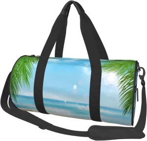 Travel Duffle Bag for Men Women, Sea Beach Tree Flower Duffle Bags for Sport Gym Overnight Luggage