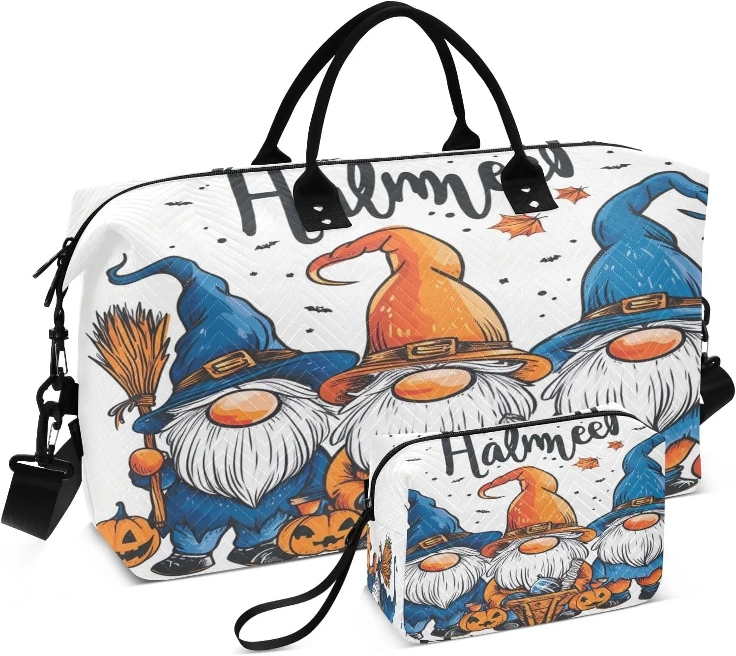 Travel Duffle Bag, Halloween Dwarf Gym Bag with Storage Bag Weekender Overnight Bag for Men Women Trip Sports Yoga