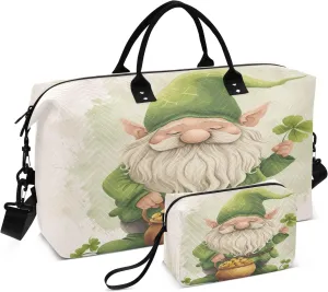 Travel Duffle Bag, Saint Patrick's Day Gnome4 Gym Bag with Storage Bag Weekender Overnight Bag for Men Women Trip Sports Yoga