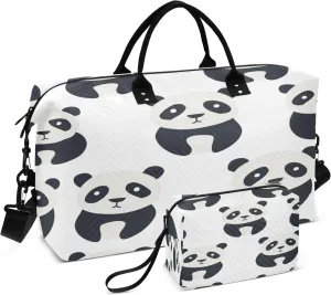 Travel Duffle Bag, Unhappy Panda Gym Bag with Storage Bag Weekender Overnight Bag for Men Women Trip Sports Yoga