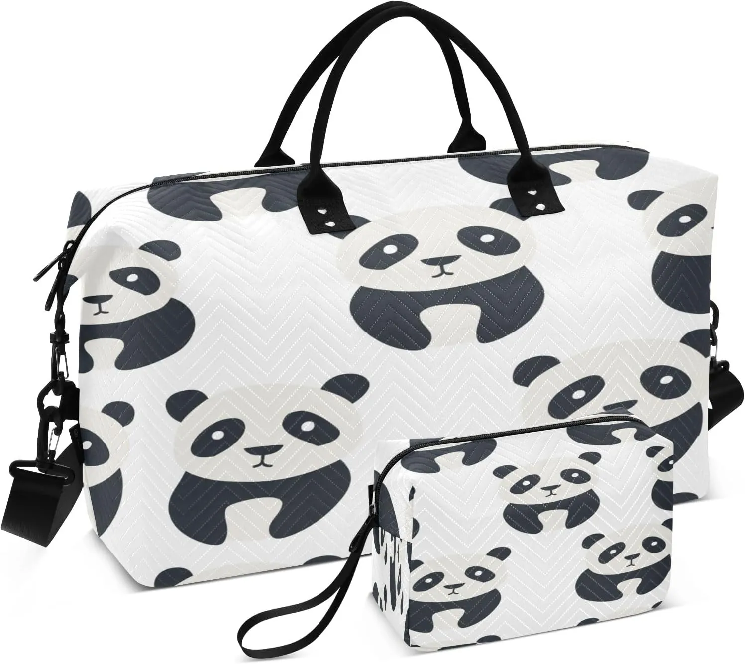 Travel Duffle Bag, Unhappy Panda Gym Bag with Storage Bag Weekender Overnight Bag for Men Women Trip Sports Yoga