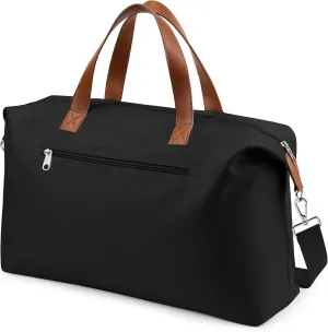 Travel Duffle Bag,Waterproof Weekender Bag Carry On Tote Bags for Women, Travel Essentials Sport Gym Bag for MenBeige,Crossbody for Women Black