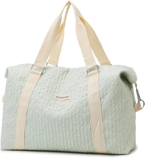 Travel Duffle Bag,Weekender Bags for Women Men,Overnight Carry On Tote Bags,Large Sports Gym Bags Portable Double Layer Wet Pocket Traveling Duffel Tote Bag Green