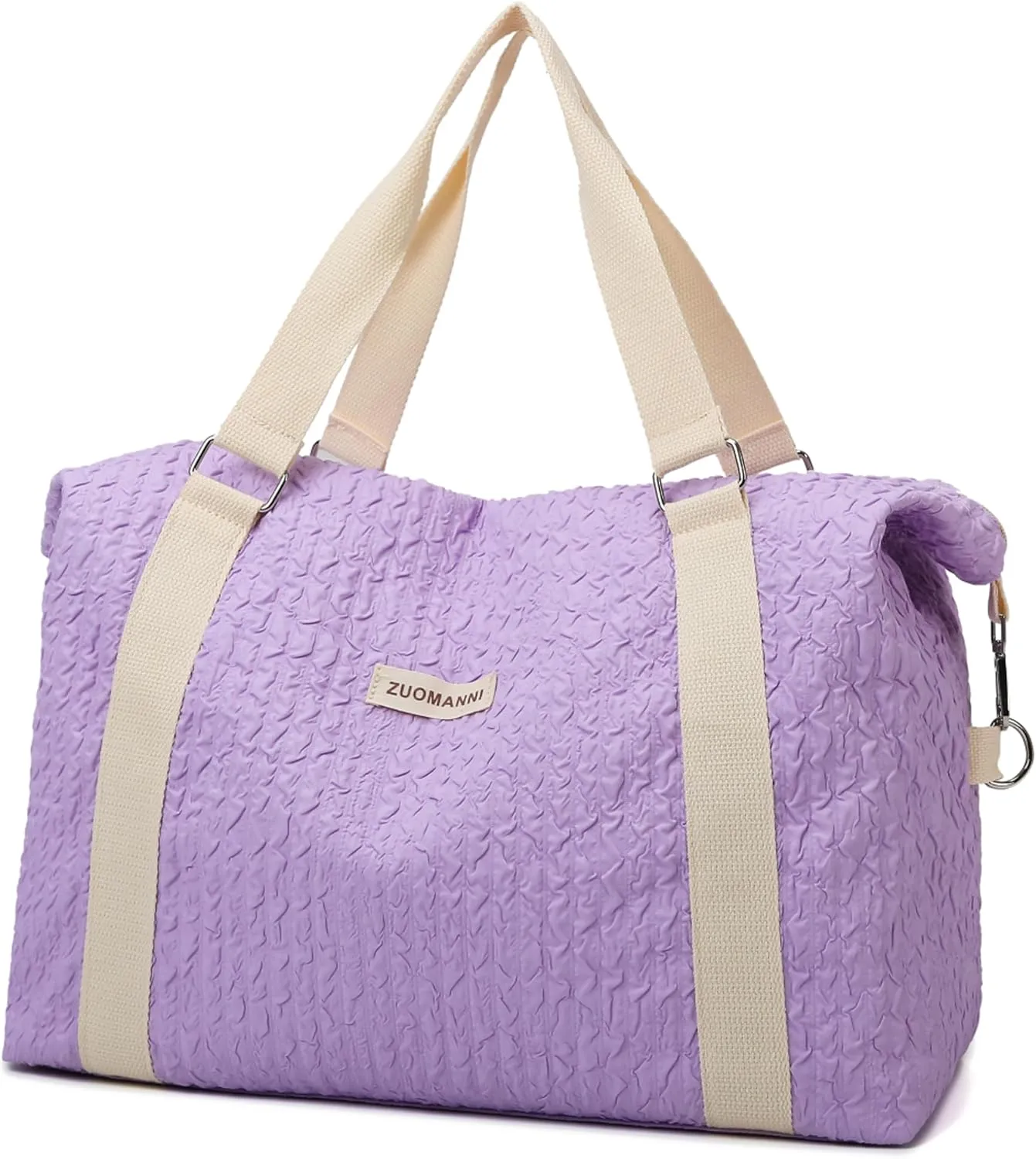 Travel Duffle Bag,Weekender Bags for Women Men,Overnight Carry On Tote Bags,Large Sports Gym Bags Portable Double Layer Wet Pocket Traveling Duffel Tote Bag Purple