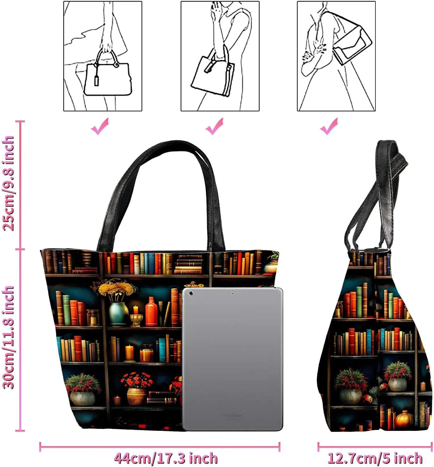 Travel Tote Bags Leather Purses for Women, Shoulder Bag with Zipper, Top Handle Ladies Shoulder Bags