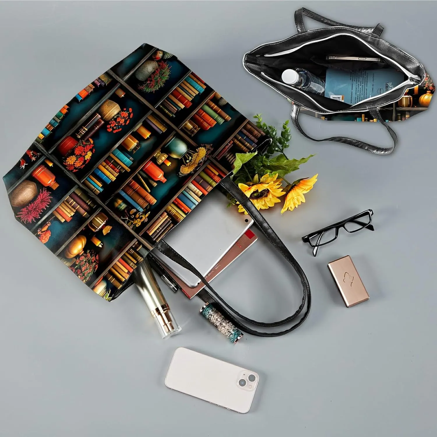 Travel Tote Bags Leather Purses for Women, Shoulder Bag with Zipper, Top Handle Ladies Shoulder Bags