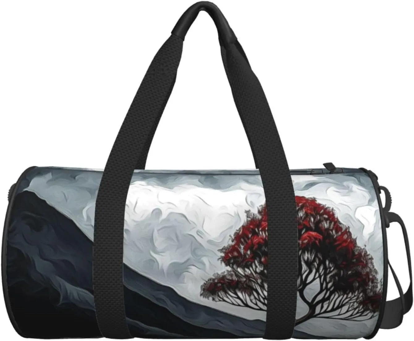 Tree and Volcanic Travel Duffle Bag for Men Women Sport Gym Bag Foldable Weekender Bag Carry on Overnight Bag for Travel Swimming Basketball