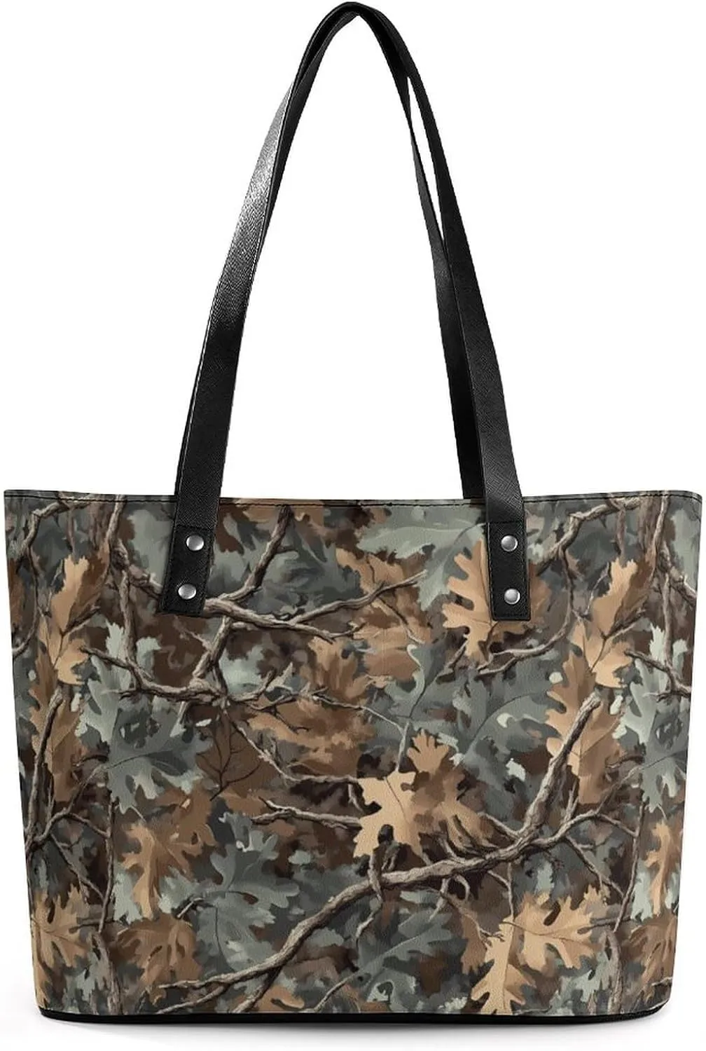 Tree Hunting Novelty Fashion Women's Handbags Printed Tote Bag Shoulder Purse Top Handle With Pocket 11 X 11.5 X 5.5 Inch