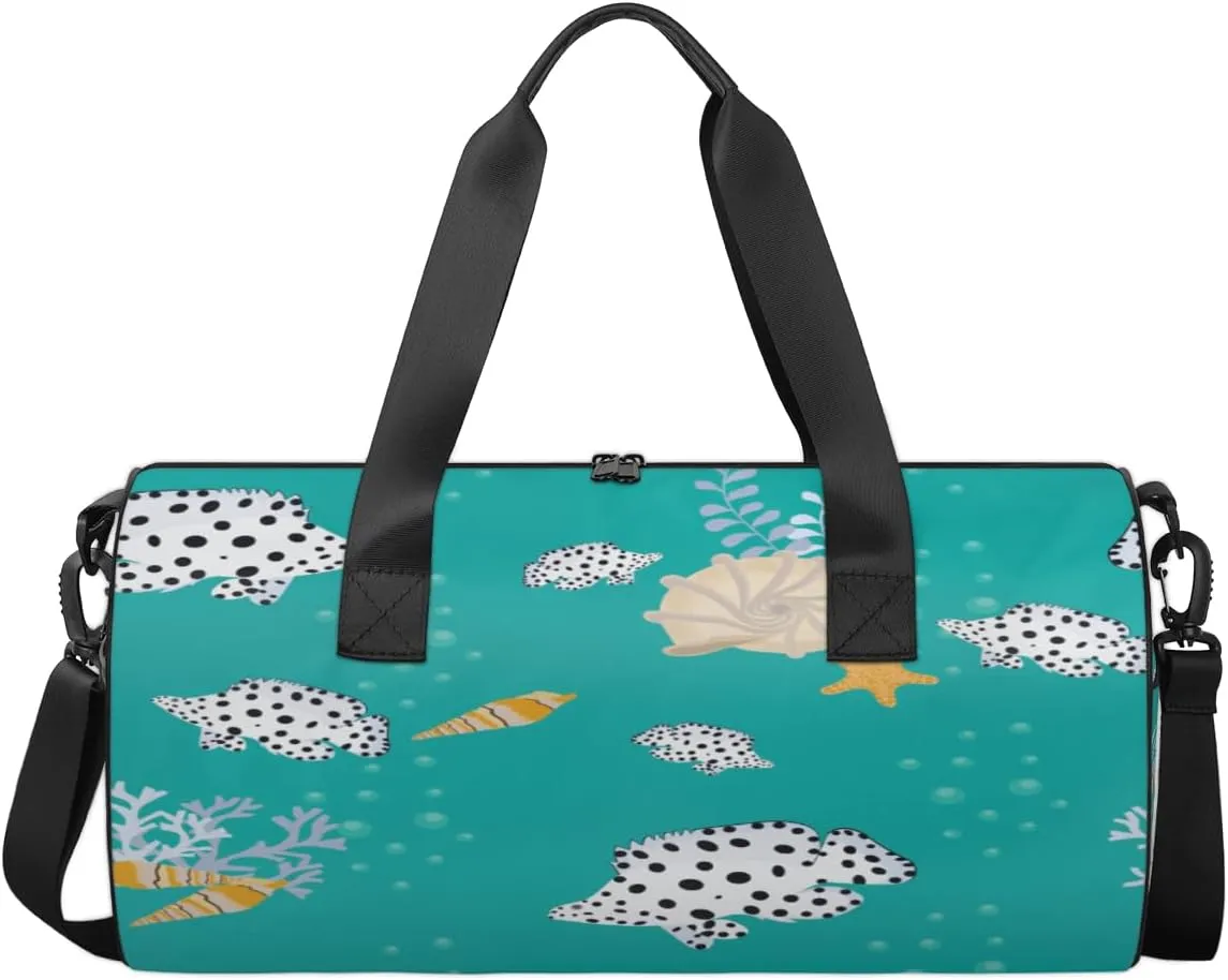 Tropical Fish Sports Duffel Bag, Gym Tote Bag Waterproof Weekender Travel Bag for Overnight Travel Luggage Workout Women Men