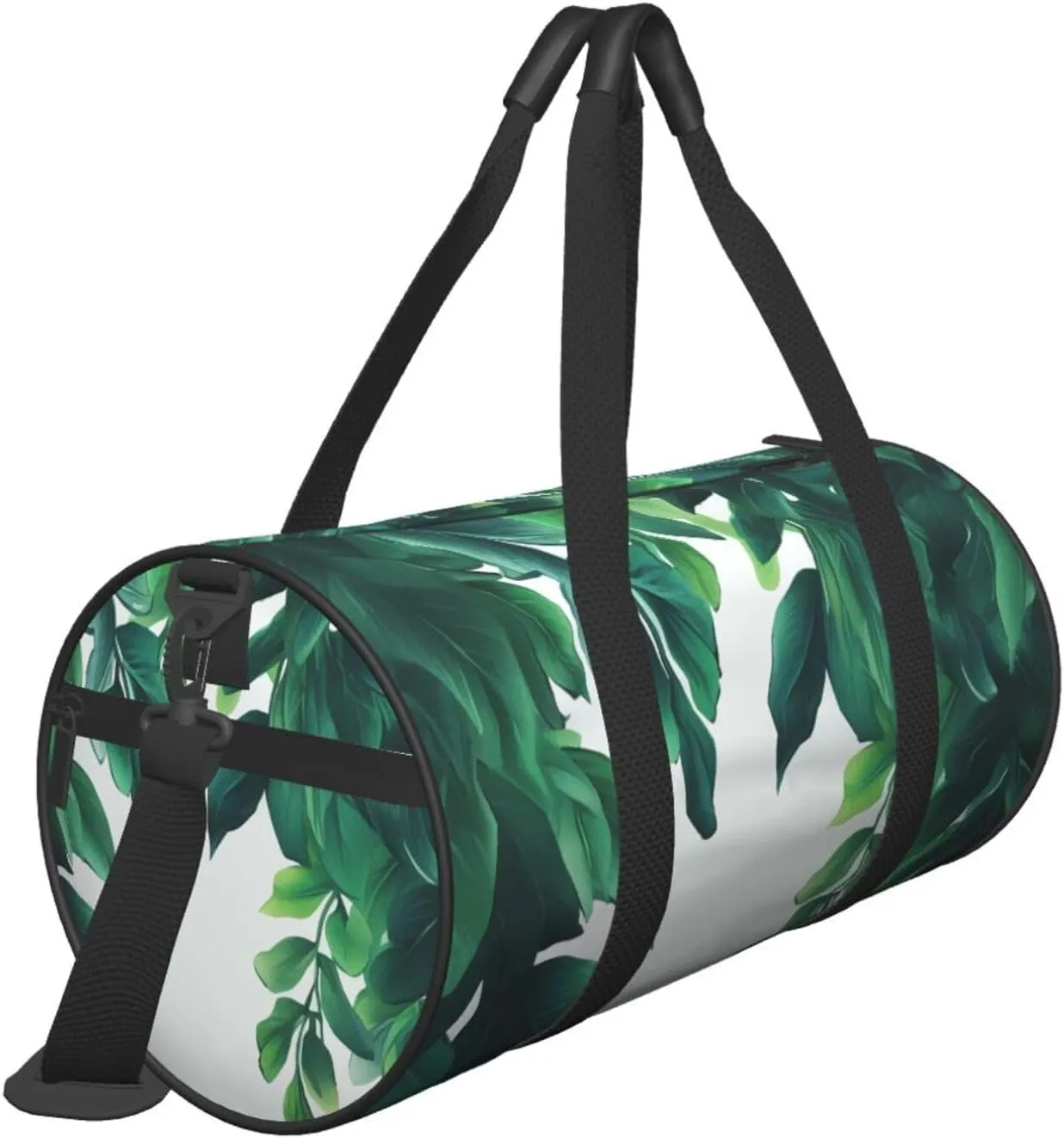 Tropical Green Leaves Travel Duffle Bag for Men Women Sport Gym Bag Foldable Weekender Bag Carry on Overnight Bag for Travel Swimming Basketball
