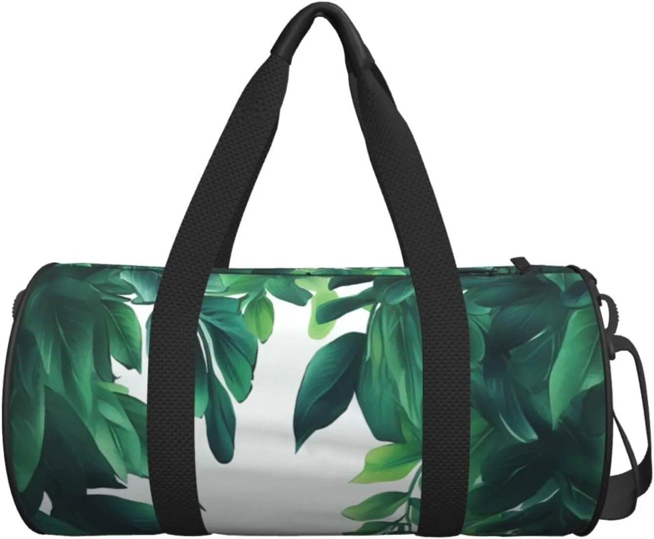 Tropical Green Leaves Travel Duffle Bag for Men Women Sport Gym Bag Foldable Weekender Bag Carry on Overnight Bag for Travel Swimming Basketball