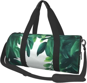 Tropical Green Leaves Travel Duffle Bag for Men Women Sport Gym Bag Foldable Weekender Bag Carry on Overnight Bag for Travel Swimming Basketball